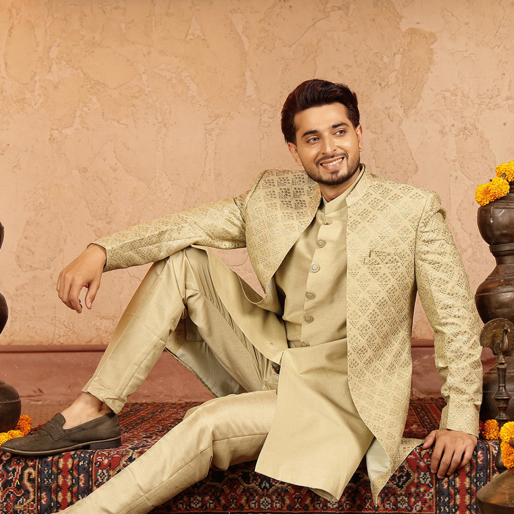 Modern Royalty: Latest Sherwani Design for Marriage in Haldwani at Wedblaz